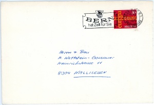Der Brief retour von Bagdad, Ankunft Bern 6.1.1972-10